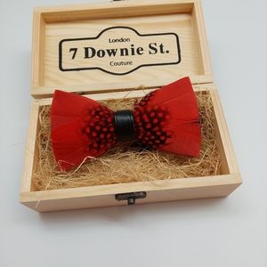 Faux Feather Bow Tie